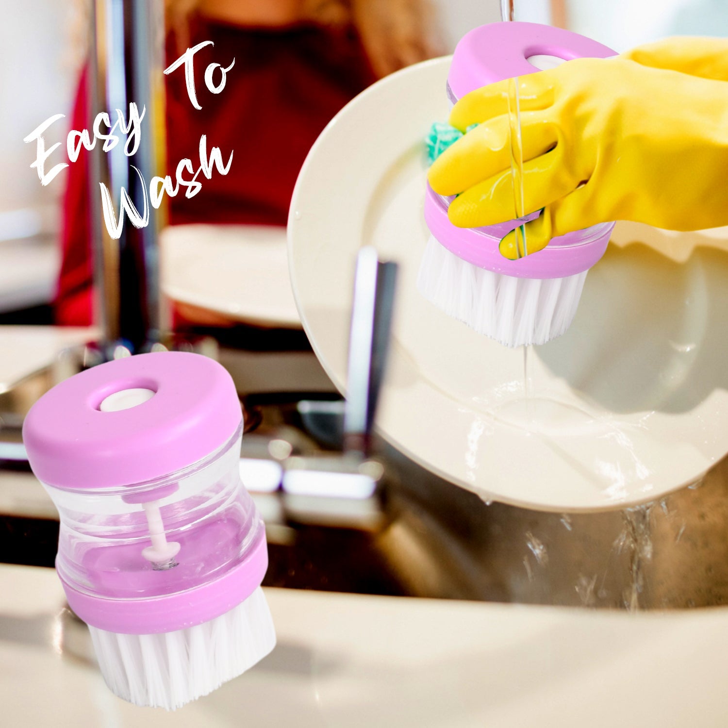 Liquid soap dispenser, multicolour wash basin brush cleaner. Liquid soap dispenser, multicolour wash basin brush cleaner.